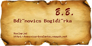 Bánovics Boglárka névjegykártya