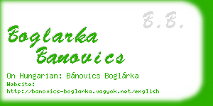 boglarka banovics business card